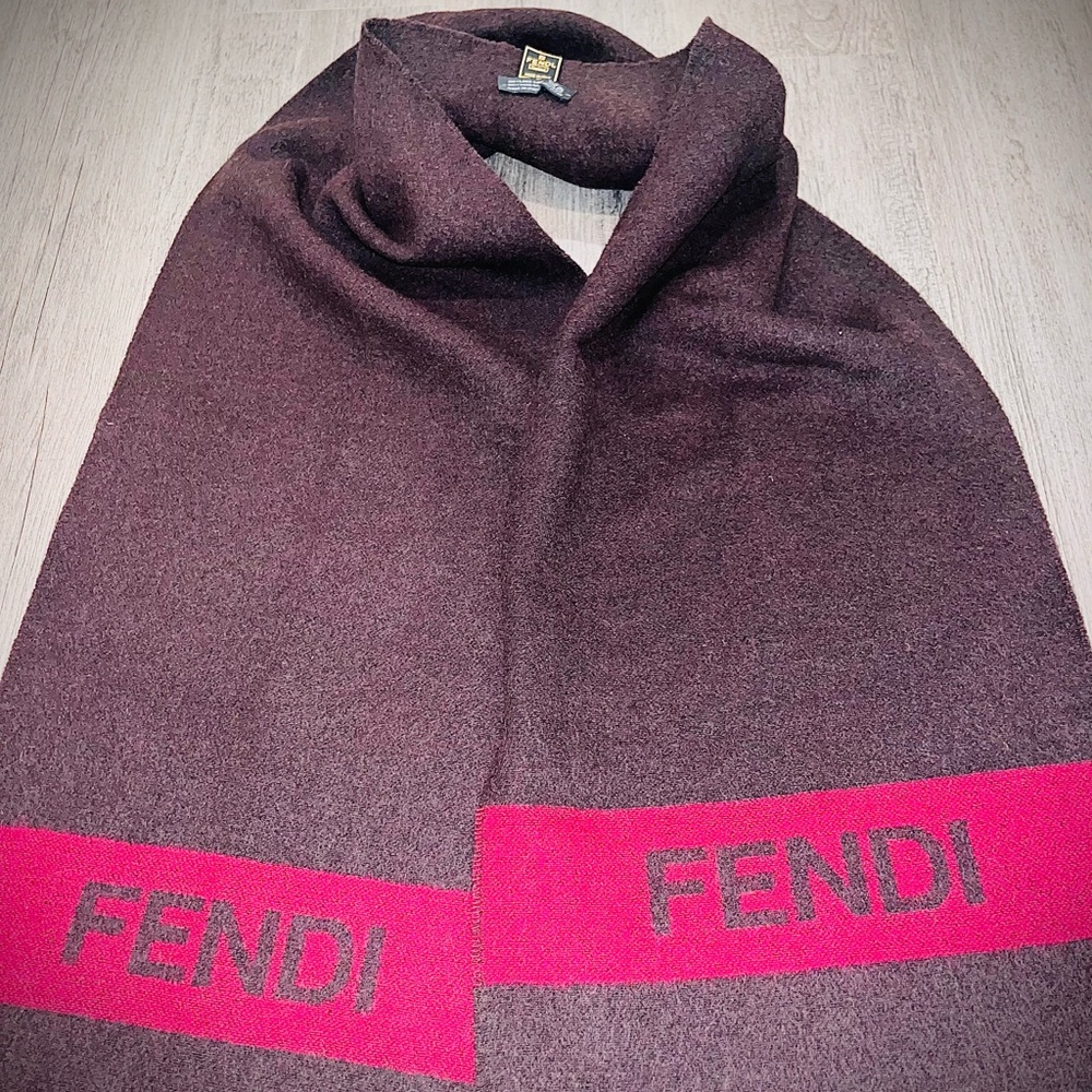 FENDI Men’s Wool Logo Scarf - Picture 3 of 5